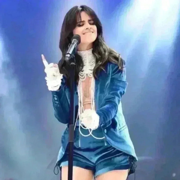 Self Portrait Blue Velvet Shawl Blazer Size Large - Picture 16 of 16